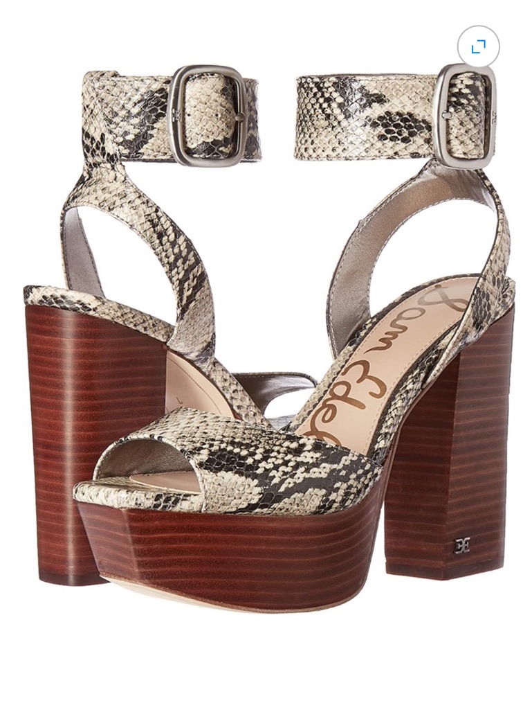 Sam Edelman Rain Faux Snakeskin High Heeled Platform Block Heeled Sandals